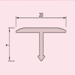 Nẹp chữ T bảng 20x7mm