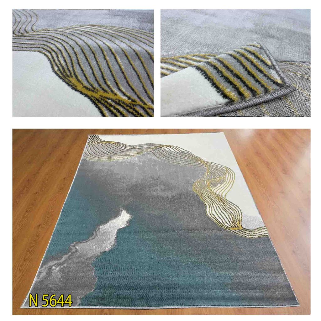 Thảm trang trí sofa phong cách hiện đại hoa văn hình lượn sóng dập nổi tinh xảo QINGXIU N 5644