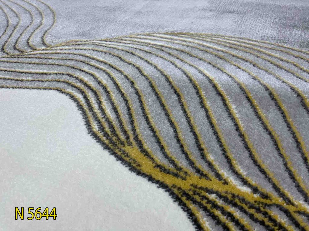 Thảm trang trí sofa phong cách hiện đại hoa văn hình lượn sóng dập nổi tinh xảo QINGXIU N 5644