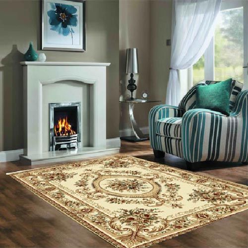 Thảm sofa cao cấp bông hoa thiết kế sang trọng màu kem YALAN RB 11473 IV