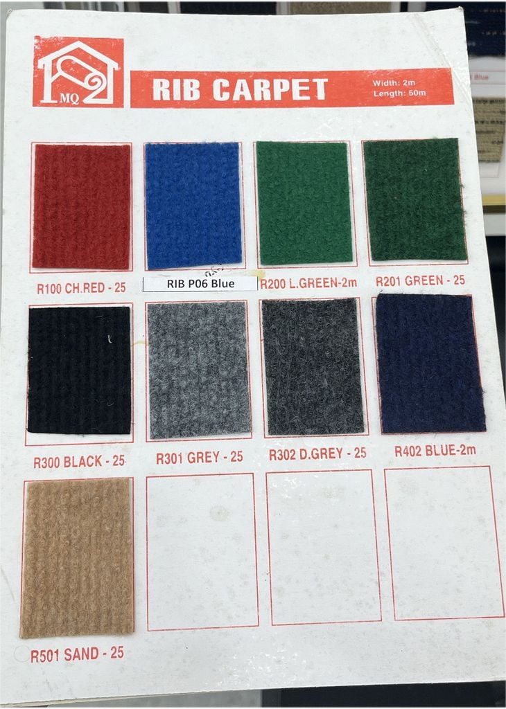 Thảm Nỉ Gân Màu Xám Đậm R 302