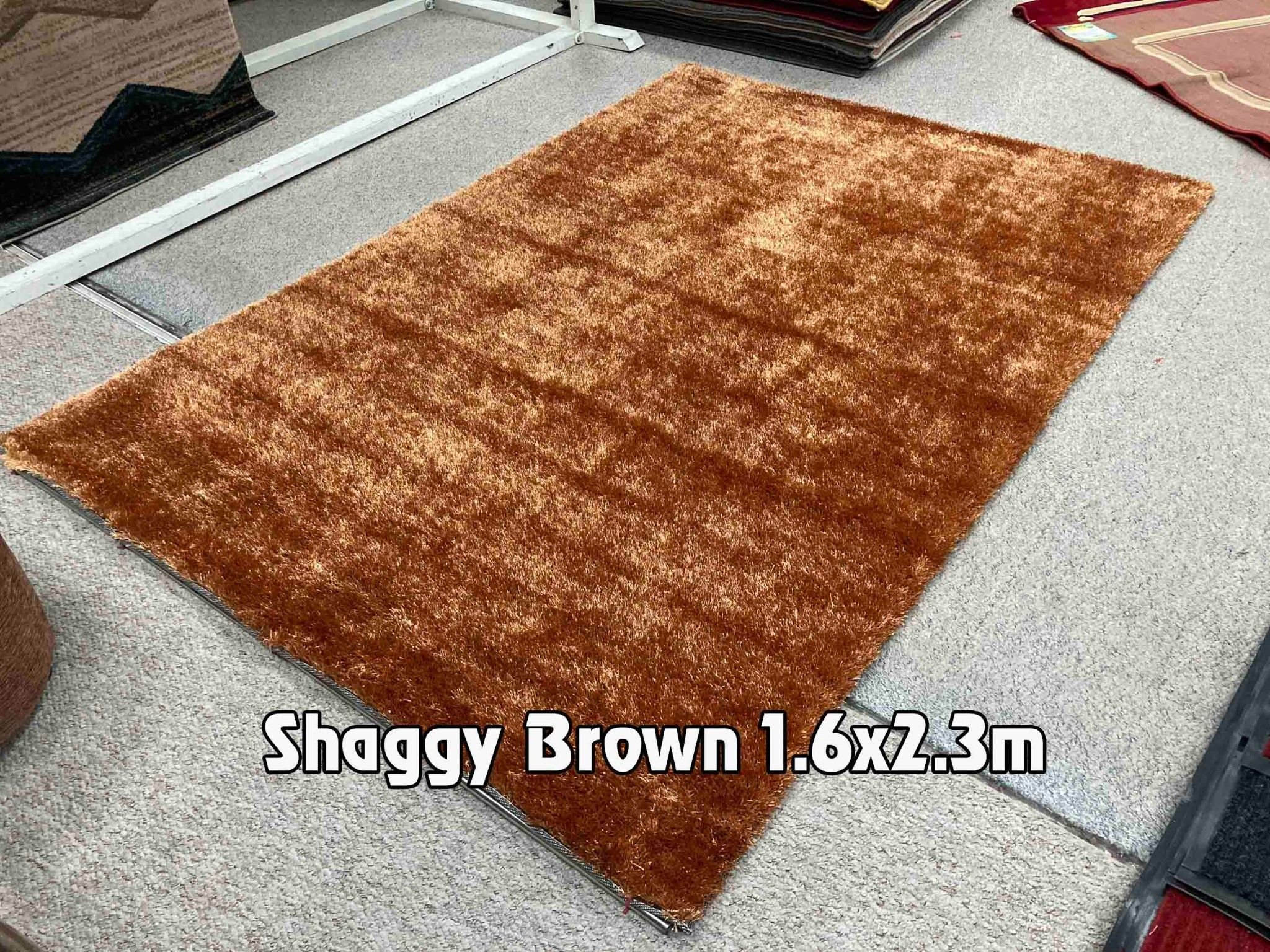  Thảm sofa màu vàng đồng Shaggy brown 1.6x2.3m 
