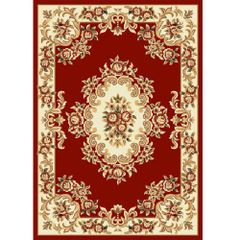 Thảm sofa đỏ họa tiết cổ điển đường nét mềm mại tinh xảo YALAN RB 10491 R