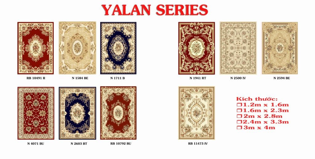 Thảm trang trí cổ điển giá rẻ YALAN