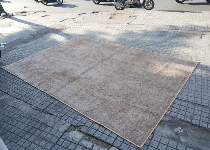 Thảm sofa lông xù màu nâu Plaza 1193