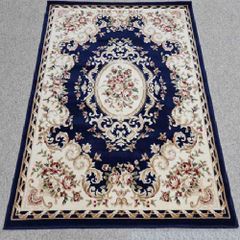 Thảm sofa trang trí họa tiết bông hoa sang trọng màu xanh YALAN N 1711 B