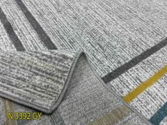 Thảm sofa trang trí họa tiết cách điệu ô vuông chéo QINGXIU 3392 GY