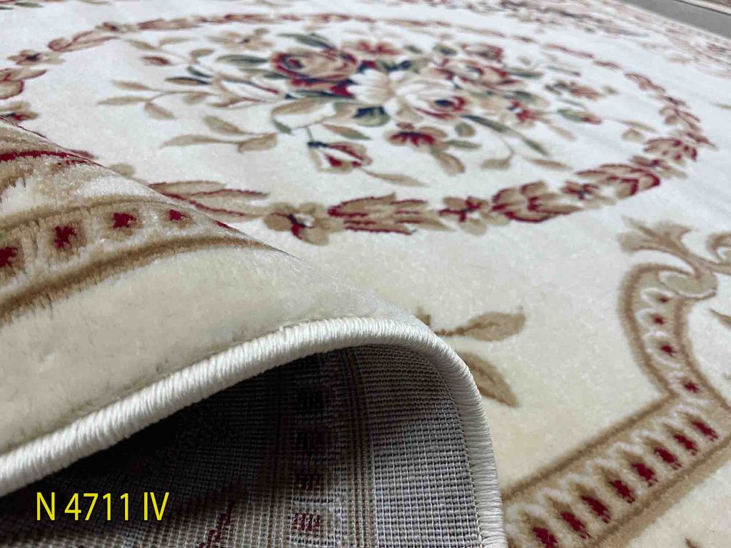 Thảm len sofa màu kem YL N 4711 IV