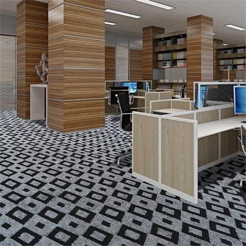 Thảm sàn dạng nỉ caro Jacquard 04 xám