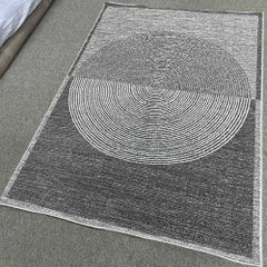 Thảm sofa trang trí họa tiết xoắn ốc mềm mại, thanh lịch QINGXIU 5437 GY