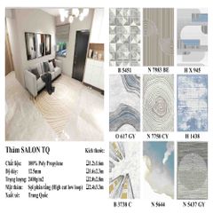 Thảm sofa trang trí họa tiết xoắn ốc mềm mại, thanh lịch QINGXIU 5437 GY