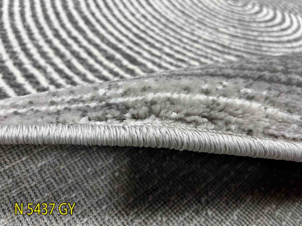 Thảm sofa trang trí họa tiết xoắn ốc mềm mại, thanh lịch QINGXIU 5437 GY