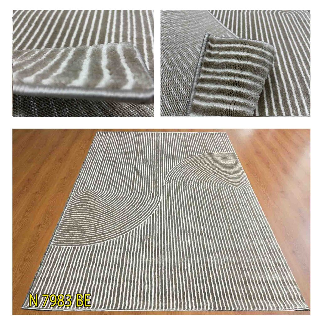 Thảm sofa trang trí phong cách tối với giản đường cong mềm mại BANXIU 7983 BE