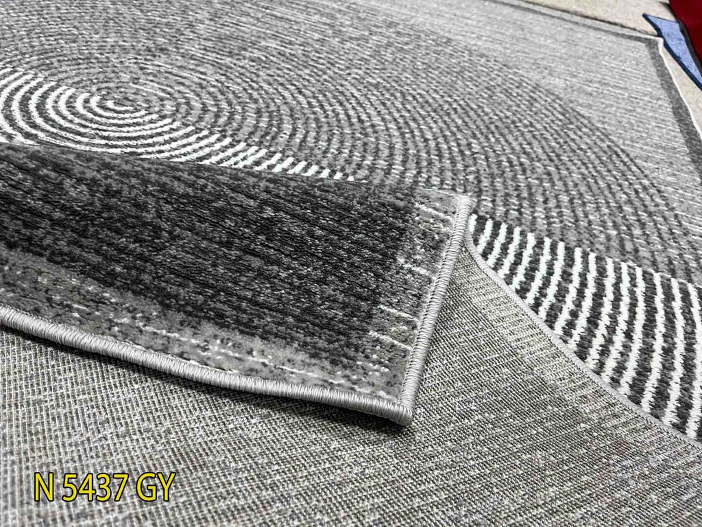 Thảm sofa trang trí họa tiết xoắn ốc mềm mại, thanh lịch QINGXIU 5437 GY