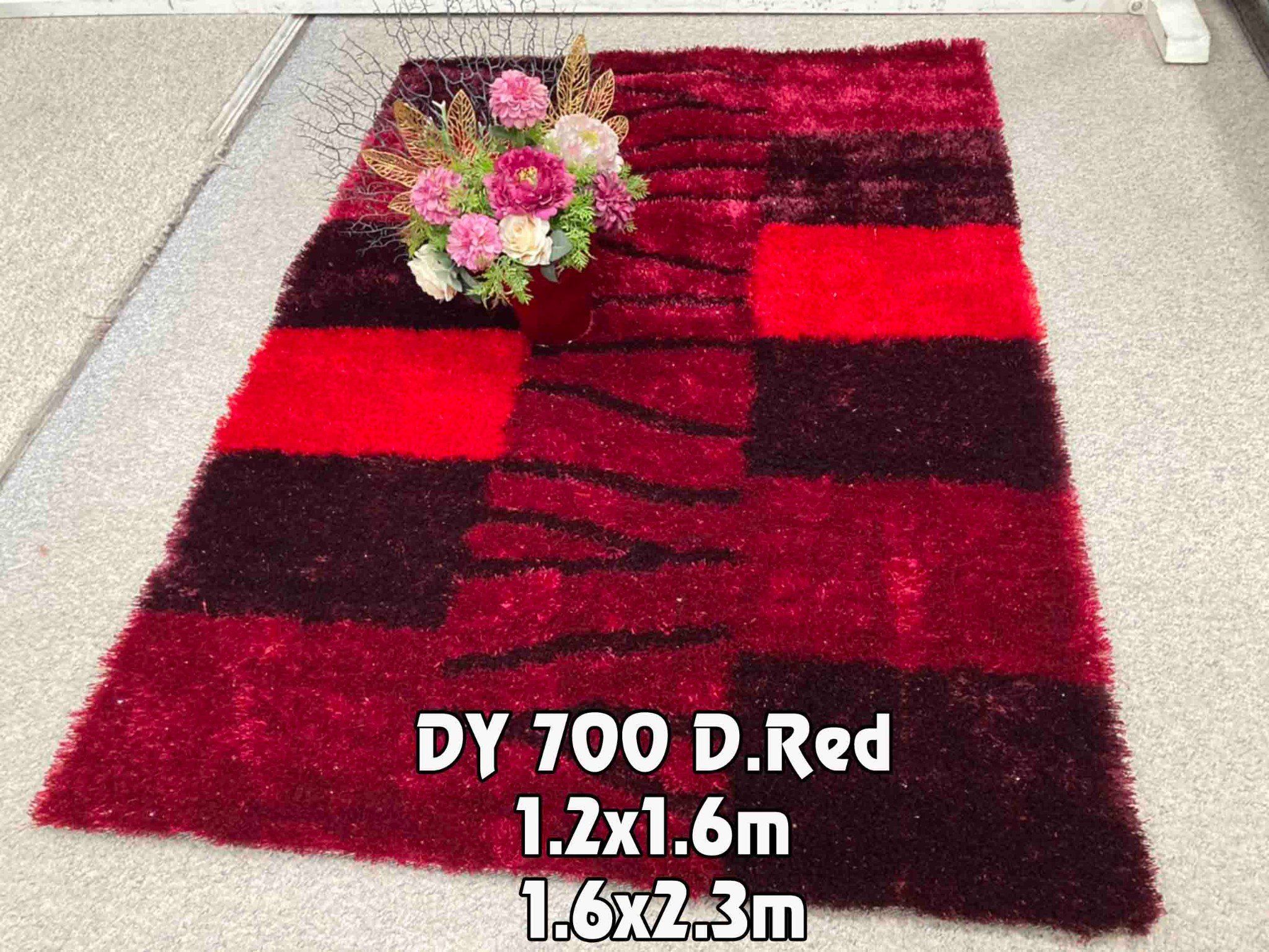  Thảm trang trí phòng khách màu đỏ DY 700 Dark Red 