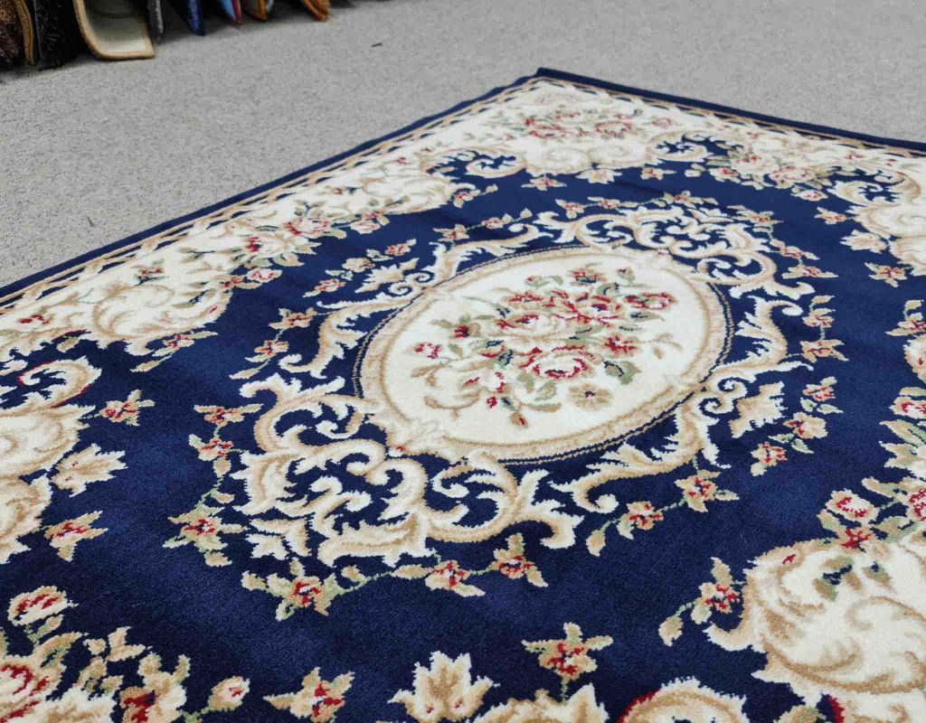 Thảm sofa trang trí họa tiết bông hoa sang trọng màu xanh YALAN N 1711 B