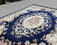 Thảm sofa trang trí họa tiết bông hoa sang trọng màu xanh YALAN N 1711 B