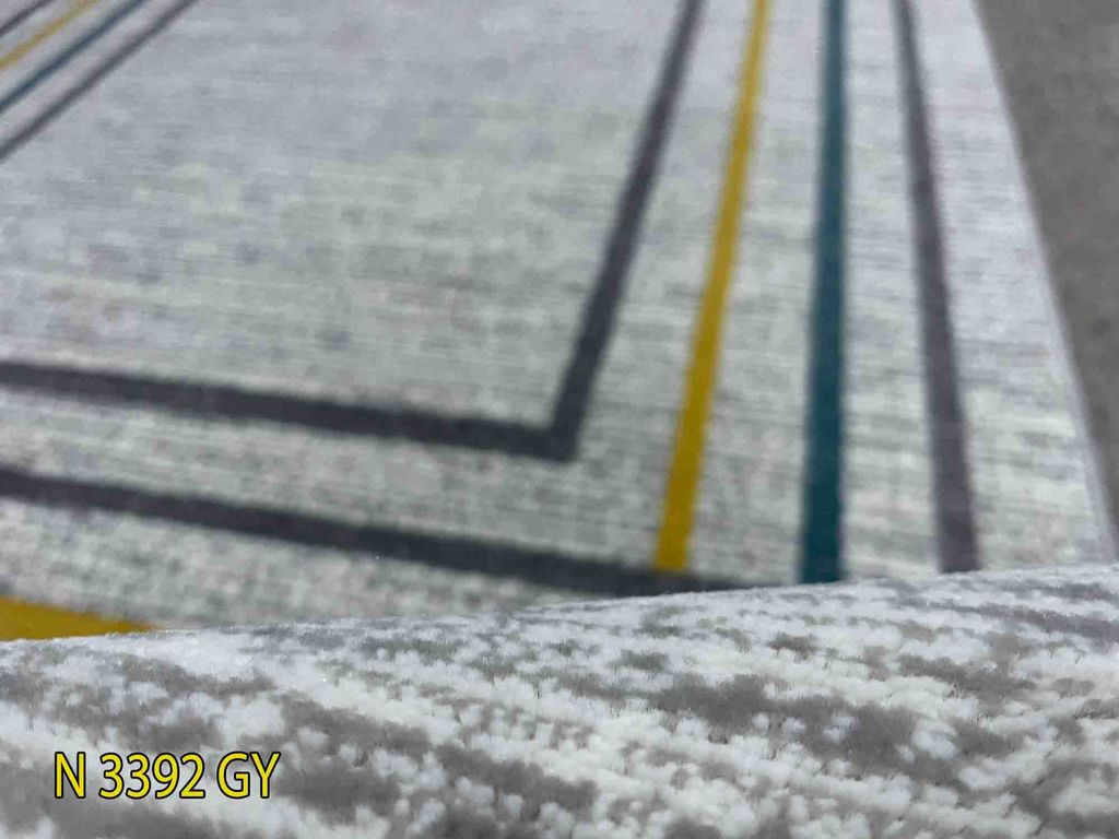 Thảm sofa trang trí họa tiết cách điệu ô vuông chéo QINGXIU 3392 GY