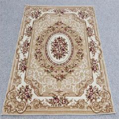 Thảm sofa trang trí hoa tiết hoa lá tinh xảo màu kem YALAN N 1584 BE