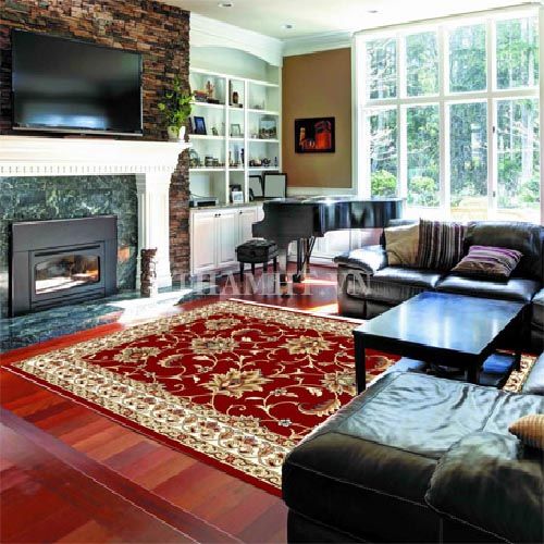 Thảm sofa hoa cổ điển màu đỏ thiết kế sang trọng YALAN N 4071 BU