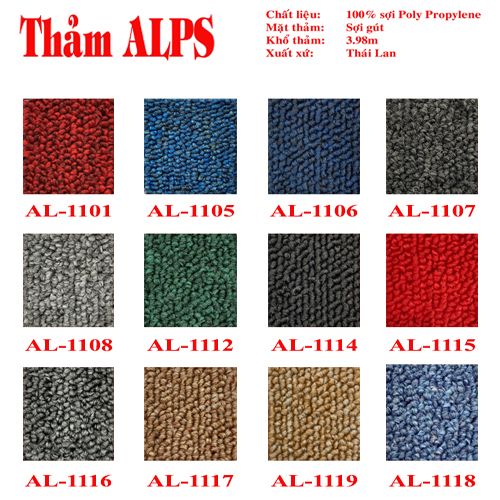  Thảm Sàn Màu Trơn Alps ( AL ) 