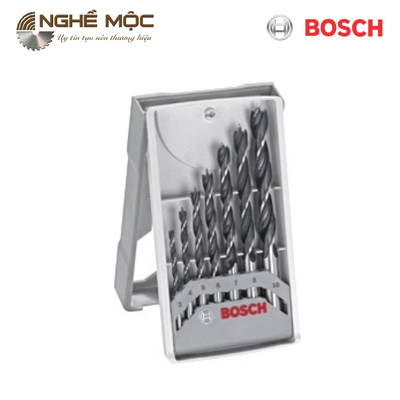 Bộ mũi khoan gỗ thường 7 cái 3-10mm BOSCH 2607017034