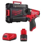 Bộ máy vặn vít MILWAUKEE M12 FID2 gồm thân máy, pin 4a và sạc