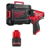 Bộ máy vặn vít MILWAUKEE M12 FID2 gồm thân máy, pin 4a và sạc