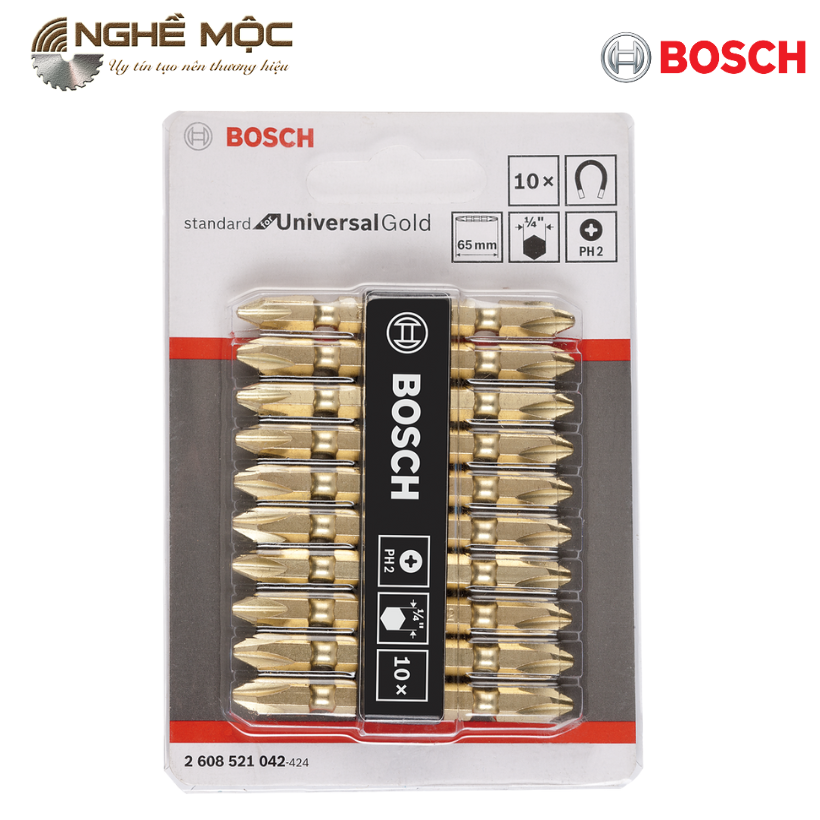 Đầu vặn vít ngắn Bosch PH2-65mm 2608521042