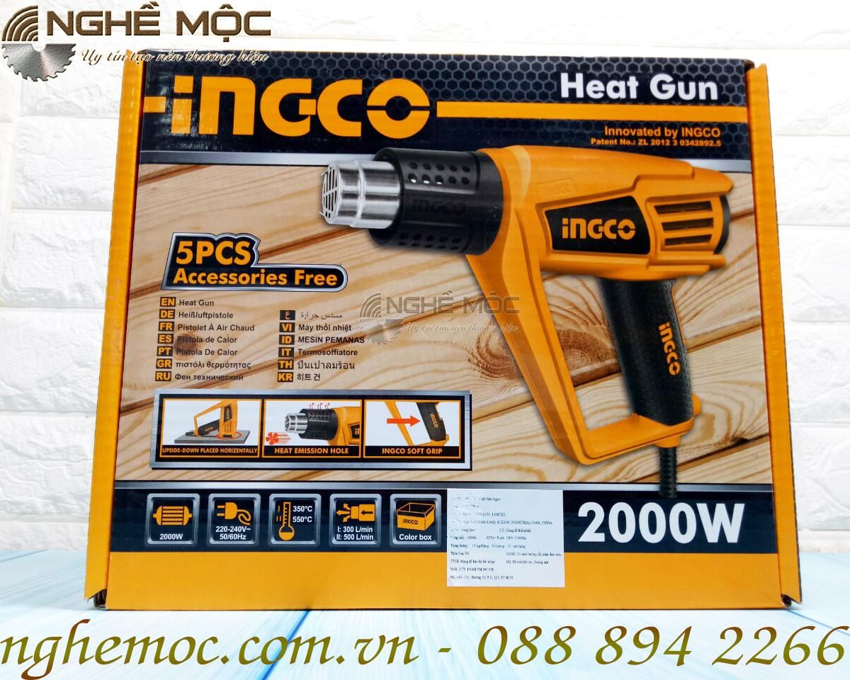 Pistolet air chaud 2000 W Ingco