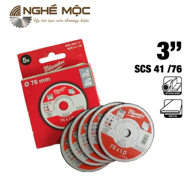 Bộ 5 luỡi cắt kim loại 76mm Milwaukee SCS 41/76 dùng cho ...