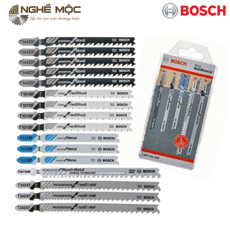 Bộ 15 lưỡi cưa lọng đa năng Bosch 2607011438
