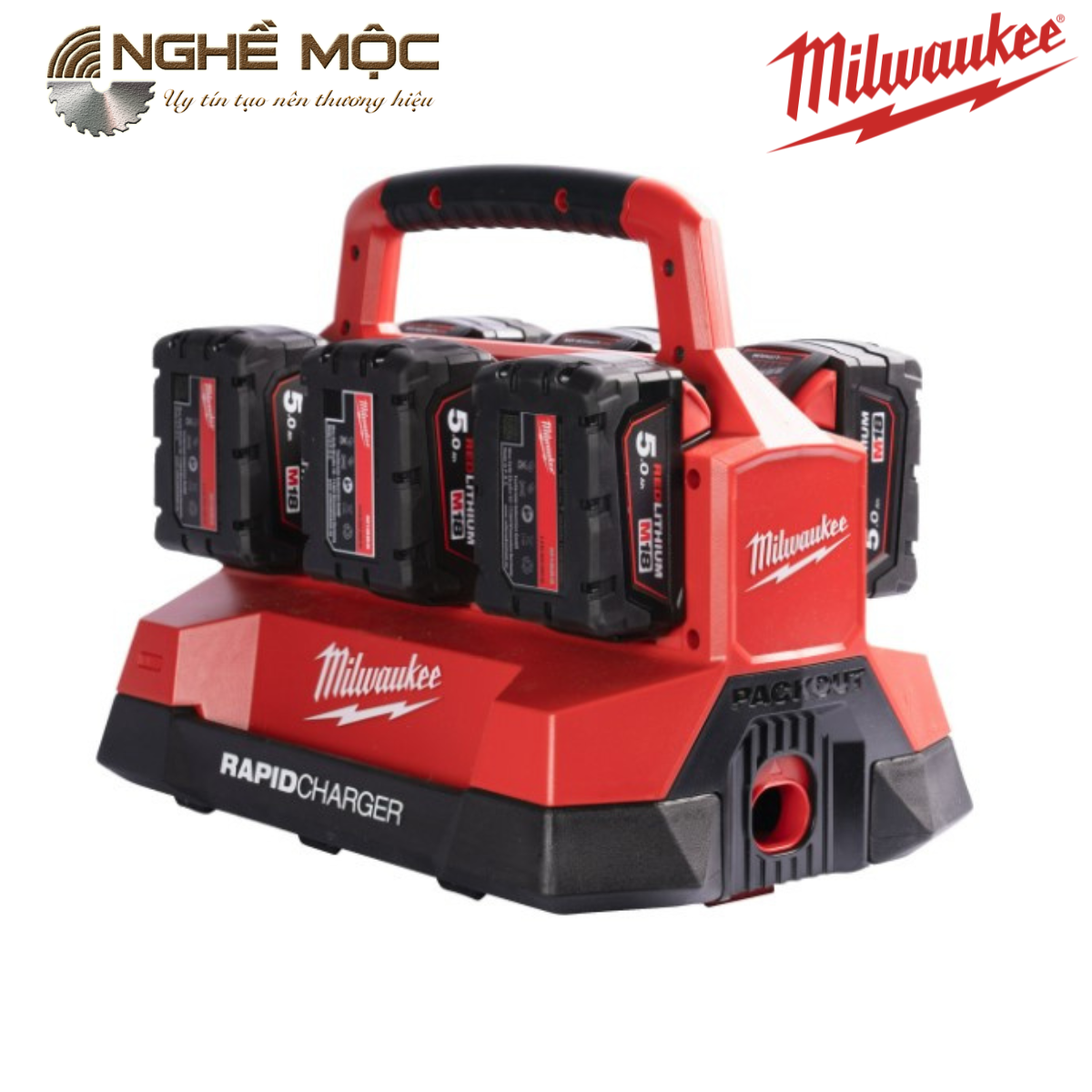 Bộ sạc nhanh 6 cổng Milwaukee M18™ PACKOUT™ mã M18 PC6