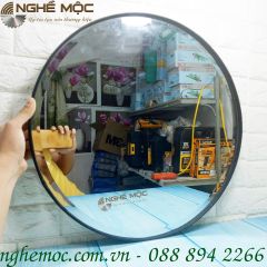 Gương tròn viên gỗ không dây ( ĐK 50cm )