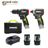 Combo máy khoan và máy vặn vít dùng pin 12V Worx WU920X