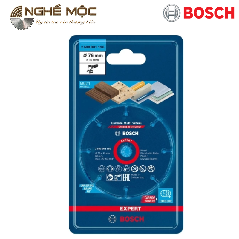 Đĩa cắt gỗ đa năng 76x10mm Bosch 2608901196