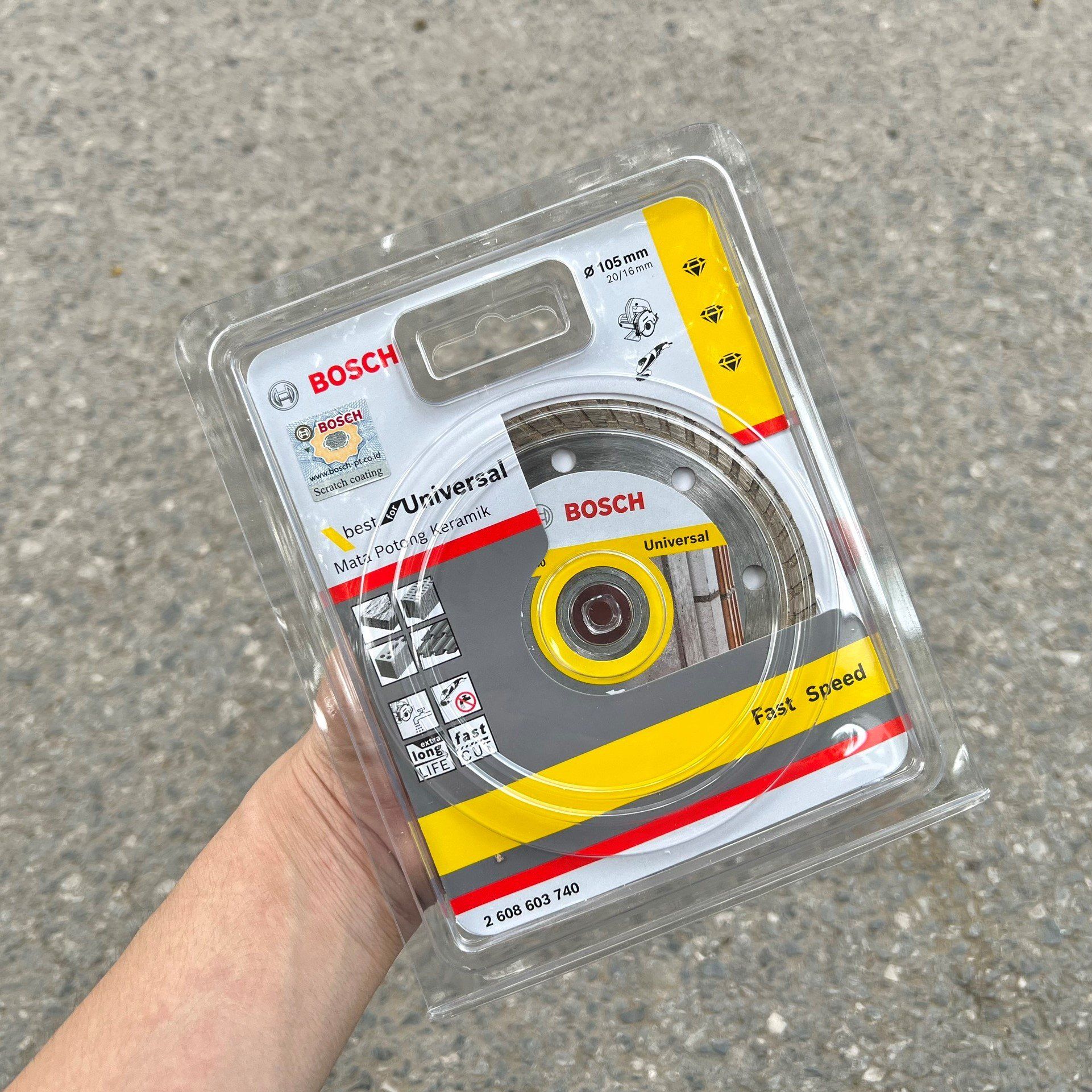 Đĩa cắt kim cương Turbo đa năng 105x20/16mm Bosch 2608603740