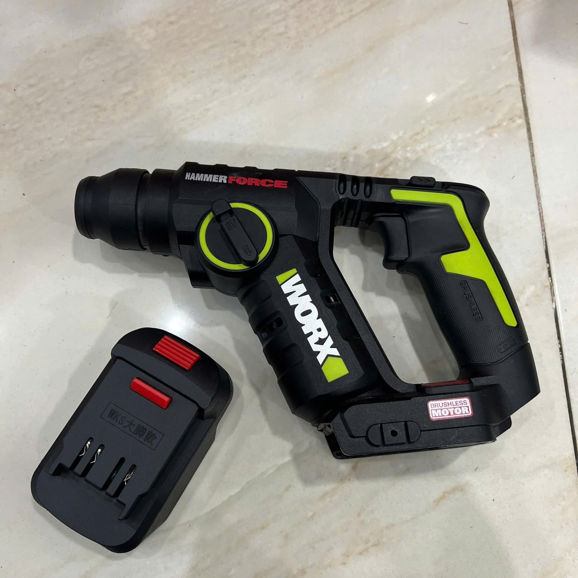 Máy khoan đục bê tông dùng pin 20V Worx WU380S.9