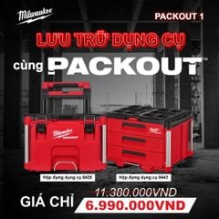 Thùng Milwaukee Combo hộp đựng dụng cụ PACKOUT tháng 4 2023 Milwaukee