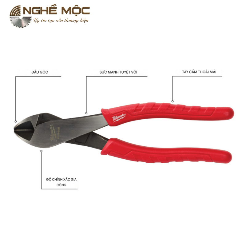 Kìm cắt chéo đầu góc 8" Milwaukee 48-22-6528
