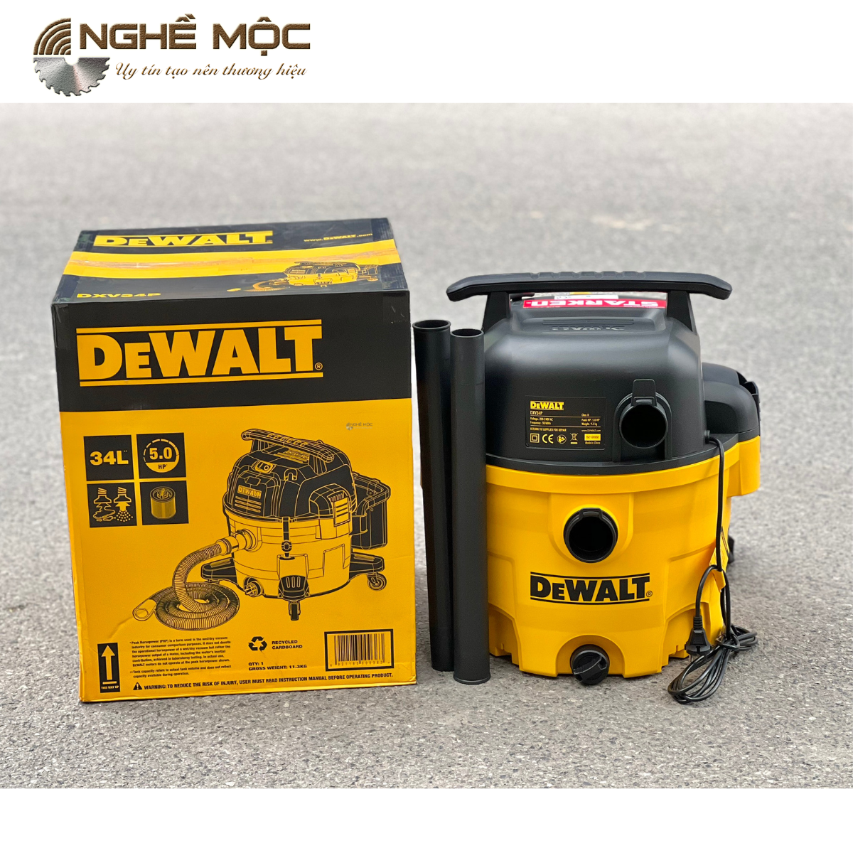 Máy hút bụi 3 chức năng khô và ướt DeWalt DXV34P (34L, 5HP)