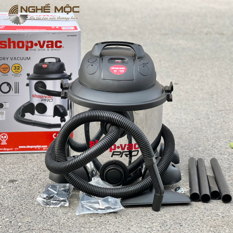 Máy hút bụi khô/ướt/thổi Shop-vac 30L 1800W thép không gỉ...