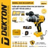 Máy khoan dùng pin 20V Dekton D20-ID13100PLUS Lực xiết tối đa 100N.m