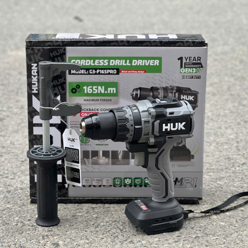 Máy khoan pin 13mm Hukan GEN 3  G3-F165PRO