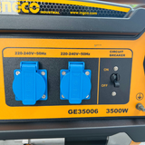 Công tắc bật và thông tin của máy phát điện dùng xăng Ingco GE35006  công xuất 3.5 KW