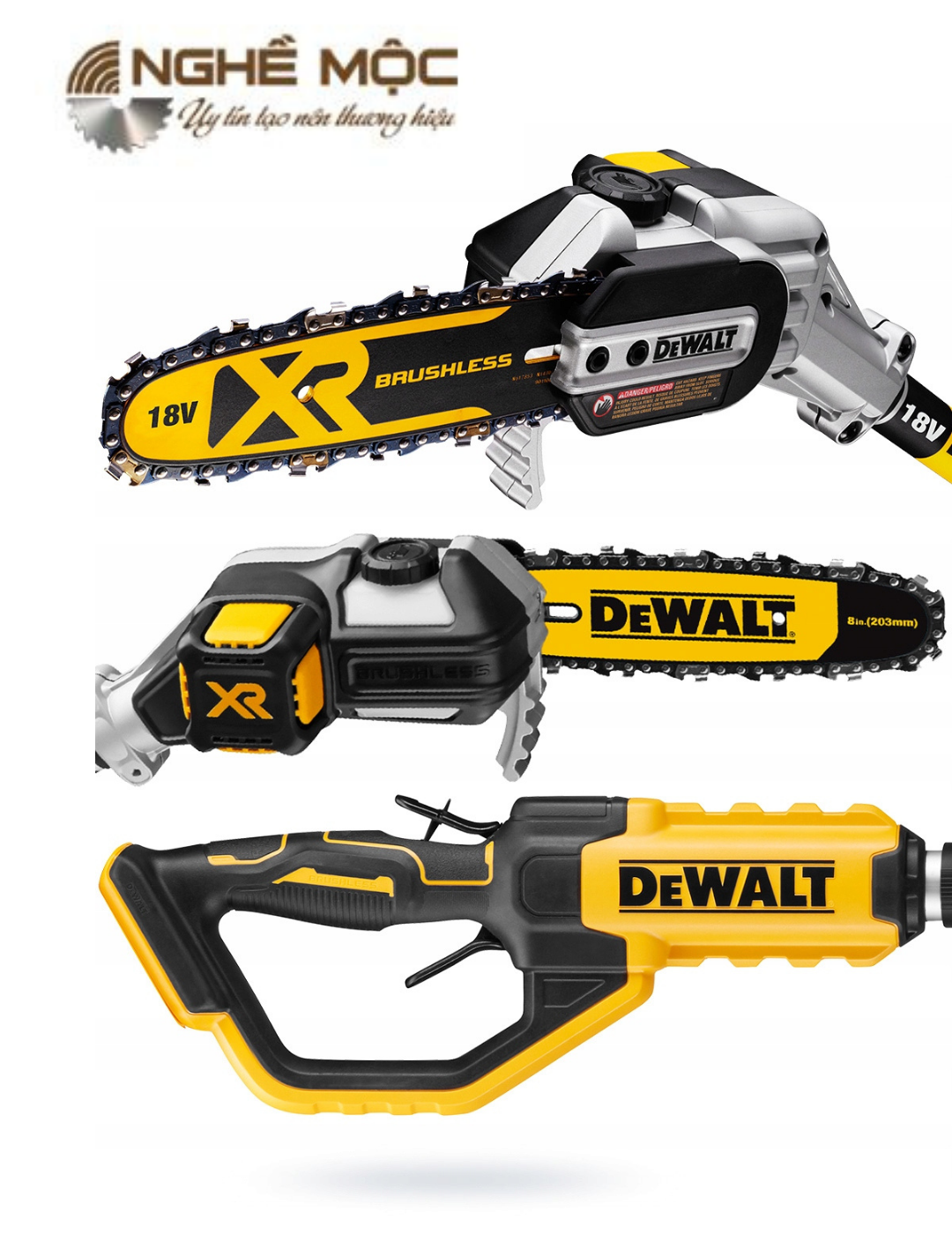 Máy cắt tỉa cành trên cao Dewalt DCMPS567N-XJ