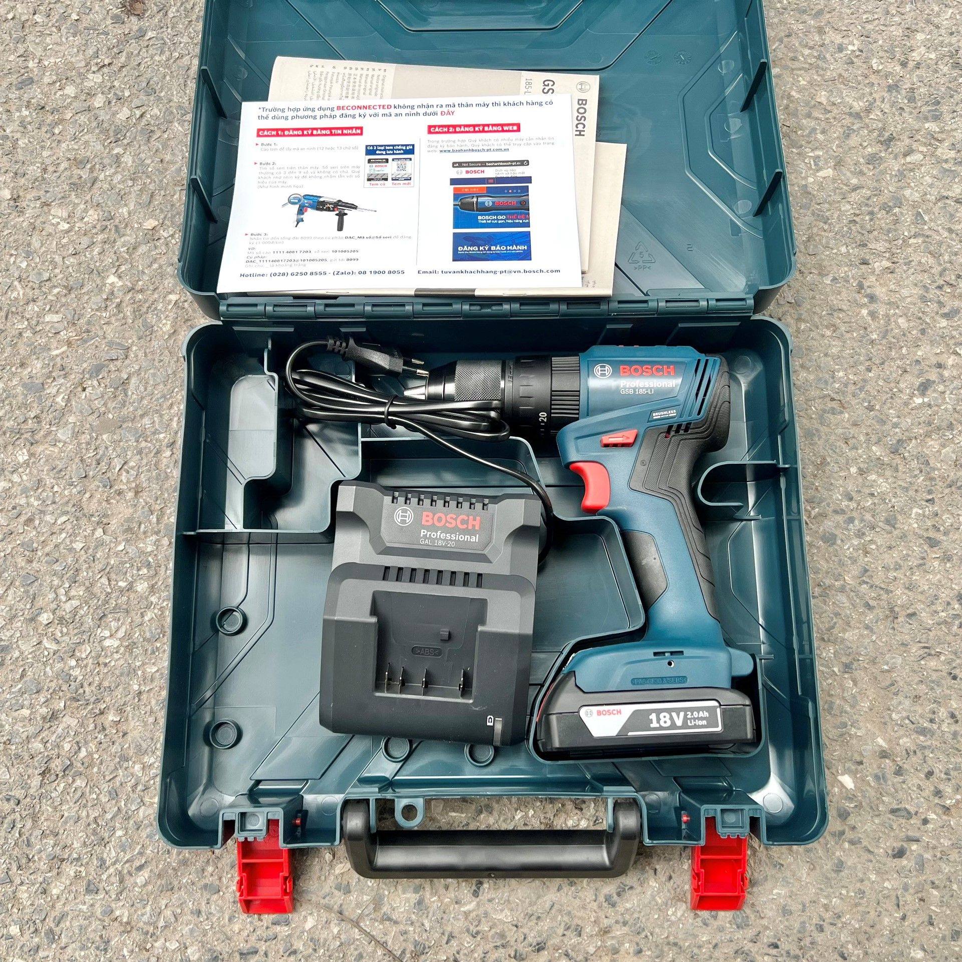 Máy khoan vặn vít pin 18V Bosch GSB 185-LI