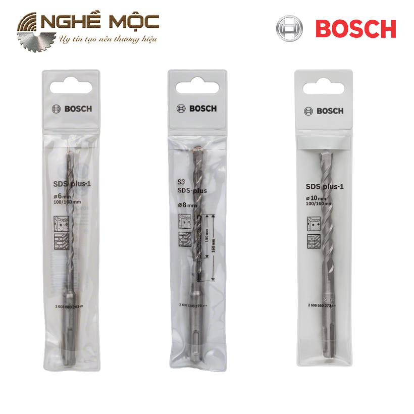 Mũi khoan SDS+ plus 1 Bosch (6x100/160 , 8x100/160, 10x100/160 mm)