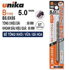 MŨI KHOAN BÊ TÔNG UNIKA B 5.5x100mm ( chân tròn, có búa )