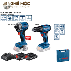 Combo máy khoan pin GSB 185-LI và máy vặn vít GDR 18V-215 Bosch 06019N20K4